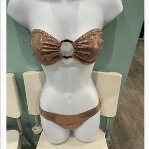 Solid and striped bikini